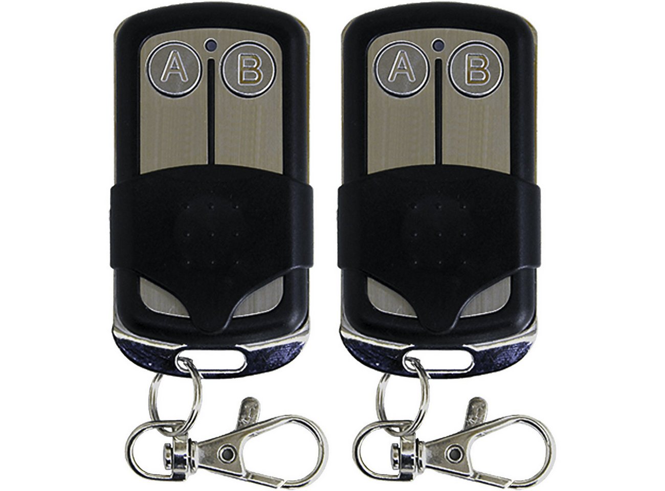 Jollyline Garagentor-Funkempfänger 2-Kanal Funk-Handsender 433,92 MHz Garagentor Fernbedienung Fixed Code, für Garagentore, Außentore, Schranken, Funk-Steuerungen, Haustechnik, 2-tlg., 1er-Set & 2er-Set, anlernbar für Fixed Code, inkl. Batterie