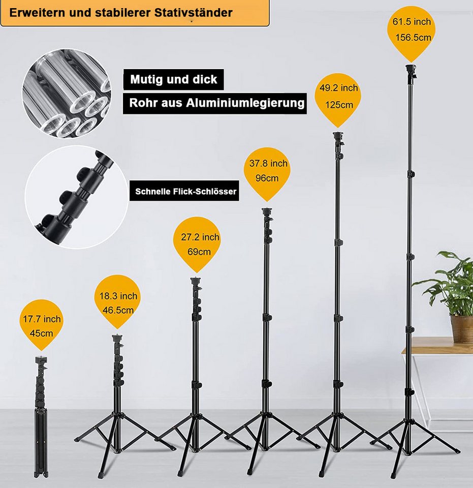 AIMAX Ringlicht 10 Zoll LED Ringlicht mit Stativ, Dimmbar 3 Lichtmodi 11 Helligkeiten, Handy & Tablet-Halter, Bluetooth Fernauslöser, Streaming und Make-up Bild 4