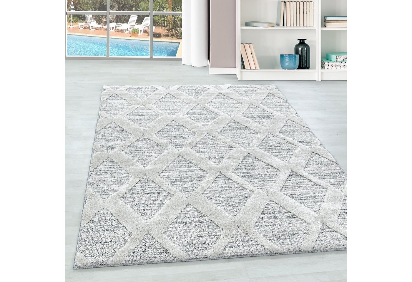 Teppium Teppich Boho-Design, Rund, Höhe: 20 mm, Teppich Wohnzimmer Boho Design weich 3D Optik Skandinavische Stil