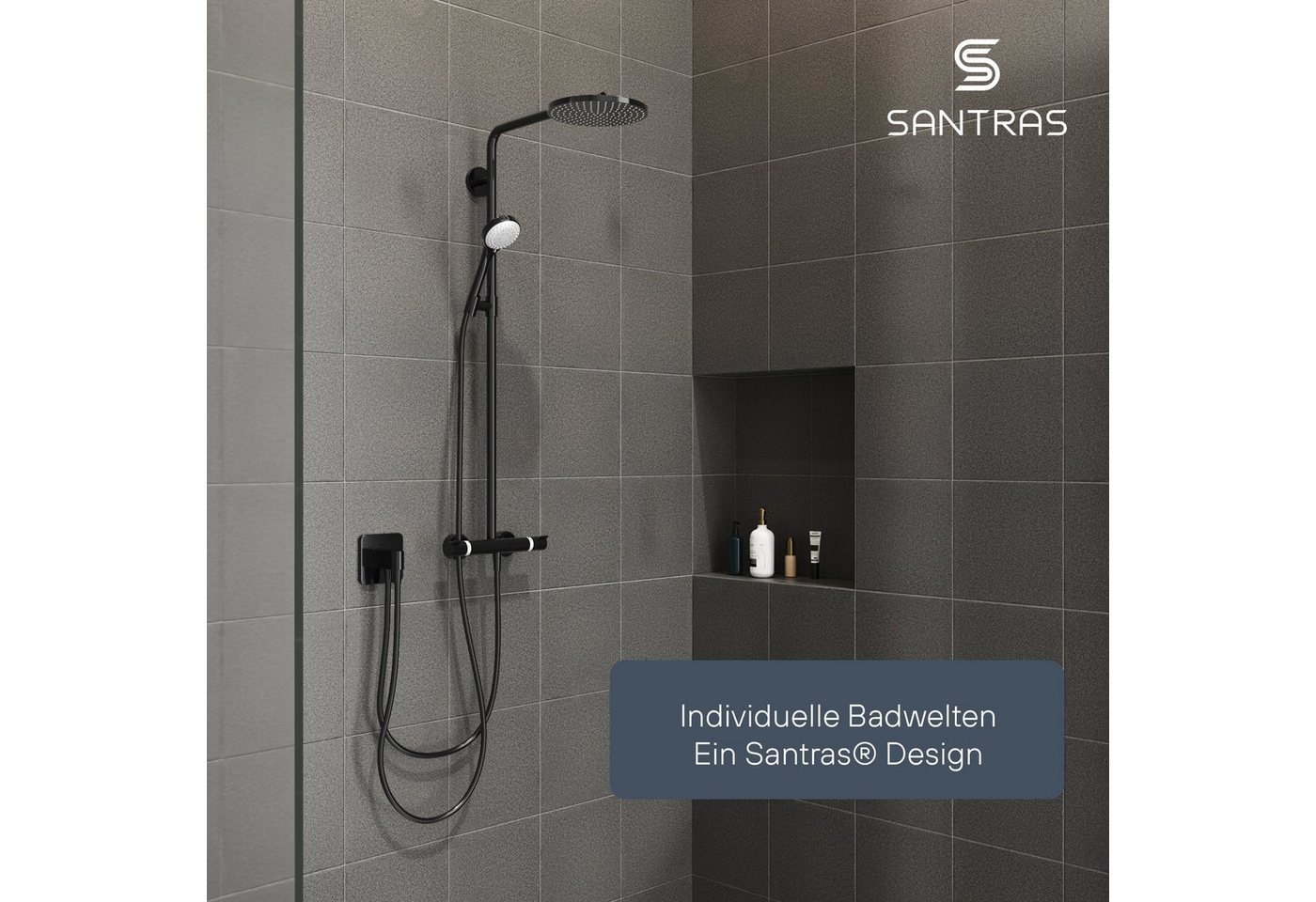 Santras Brauseschlauch Duschschlauch aus Kunststoff 1/2" in Schwarz (1,25, 1,50, 2,00 m) Bild 3