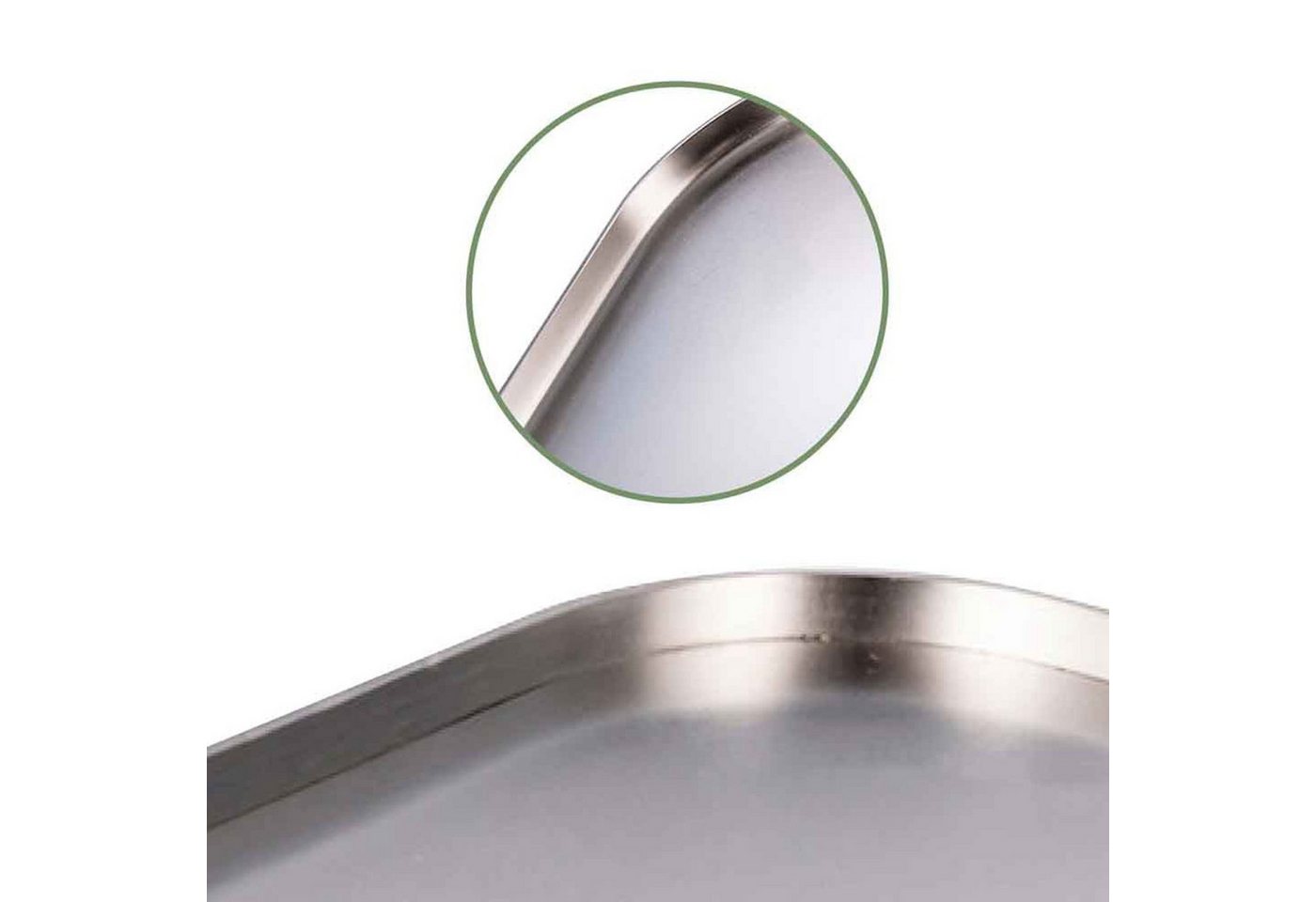 BURI Grillplatte Plancha Grillplatte Edelstahl Grillfläche rostfrei 33x33,5 cm antihaft Bild 5