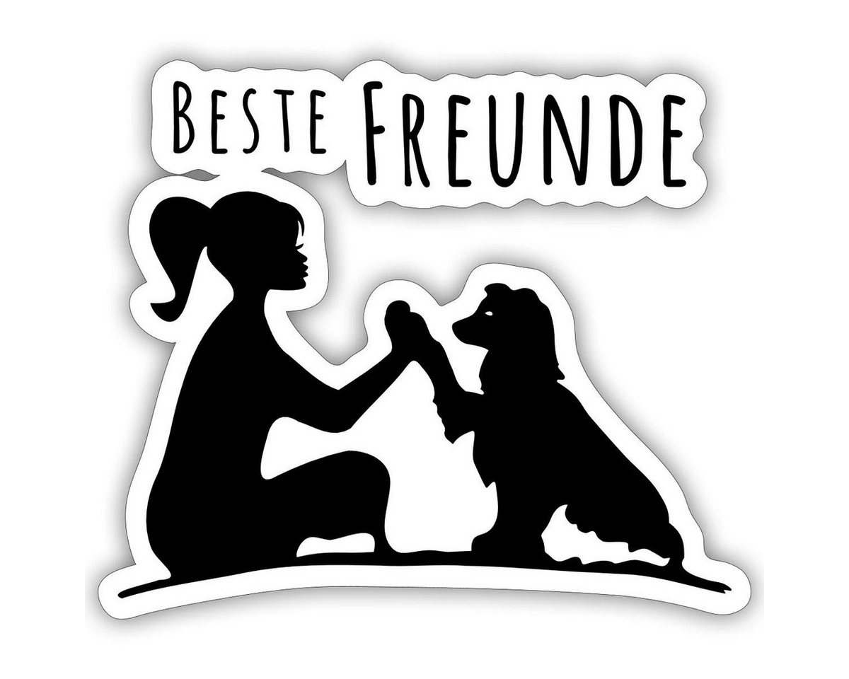 Spreadshirt Aufkleber Beste Freunde, Mensch Und Hund Sticker Aufkleber Bild 2