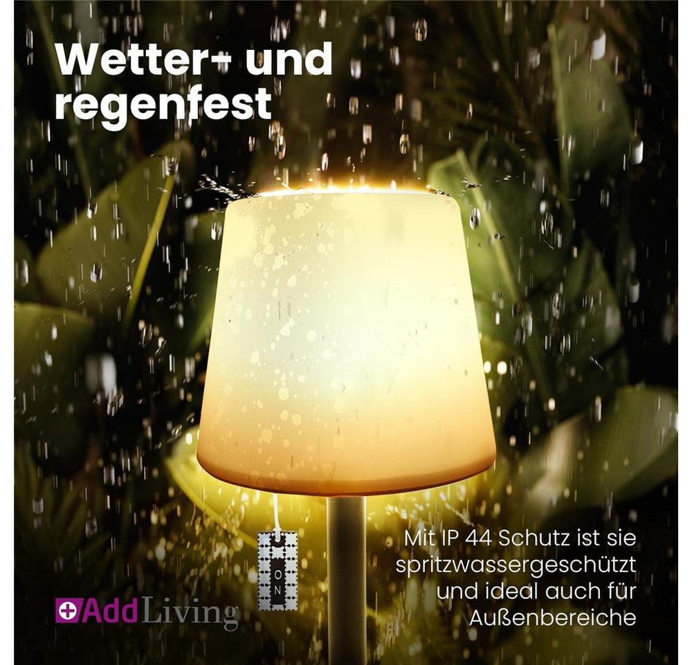 AddLiving LED Tischleuchte LED Tischlampe Table Light RGB dimmbar mit Zugschalter IP44, RGB-Farbwechsel, 12h Leuchtdauer, Zugschalter, 12 LEDs, IP44 Bild 2