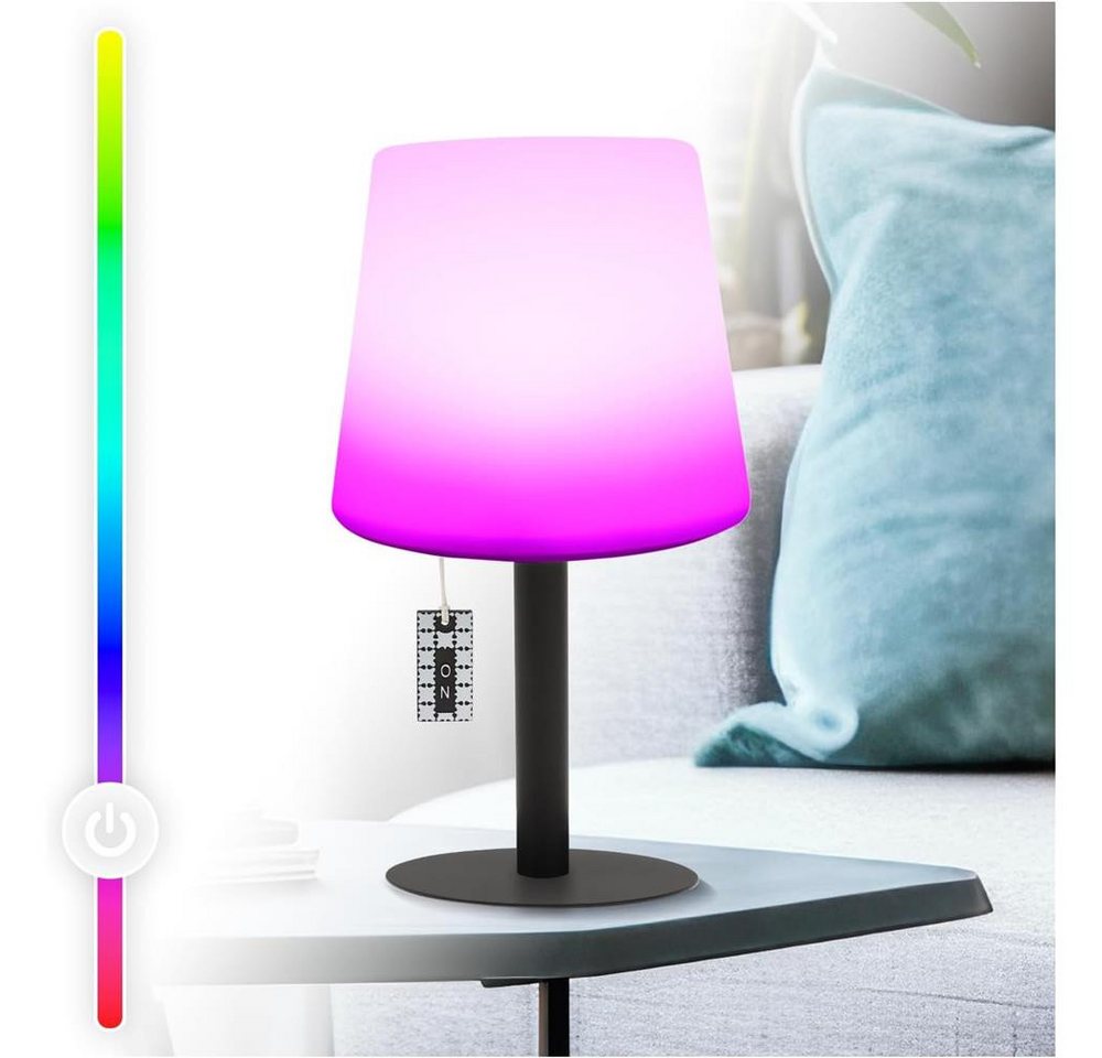 AddLiving LED Tischleuchte LED Tischlampe Table Light RGB dimmbar mit Zugschalter IP44, RGB-Farbwechsel, 12h Leuchtdauer, Zugschalter, 12 LEDs, IP44 Bild 5