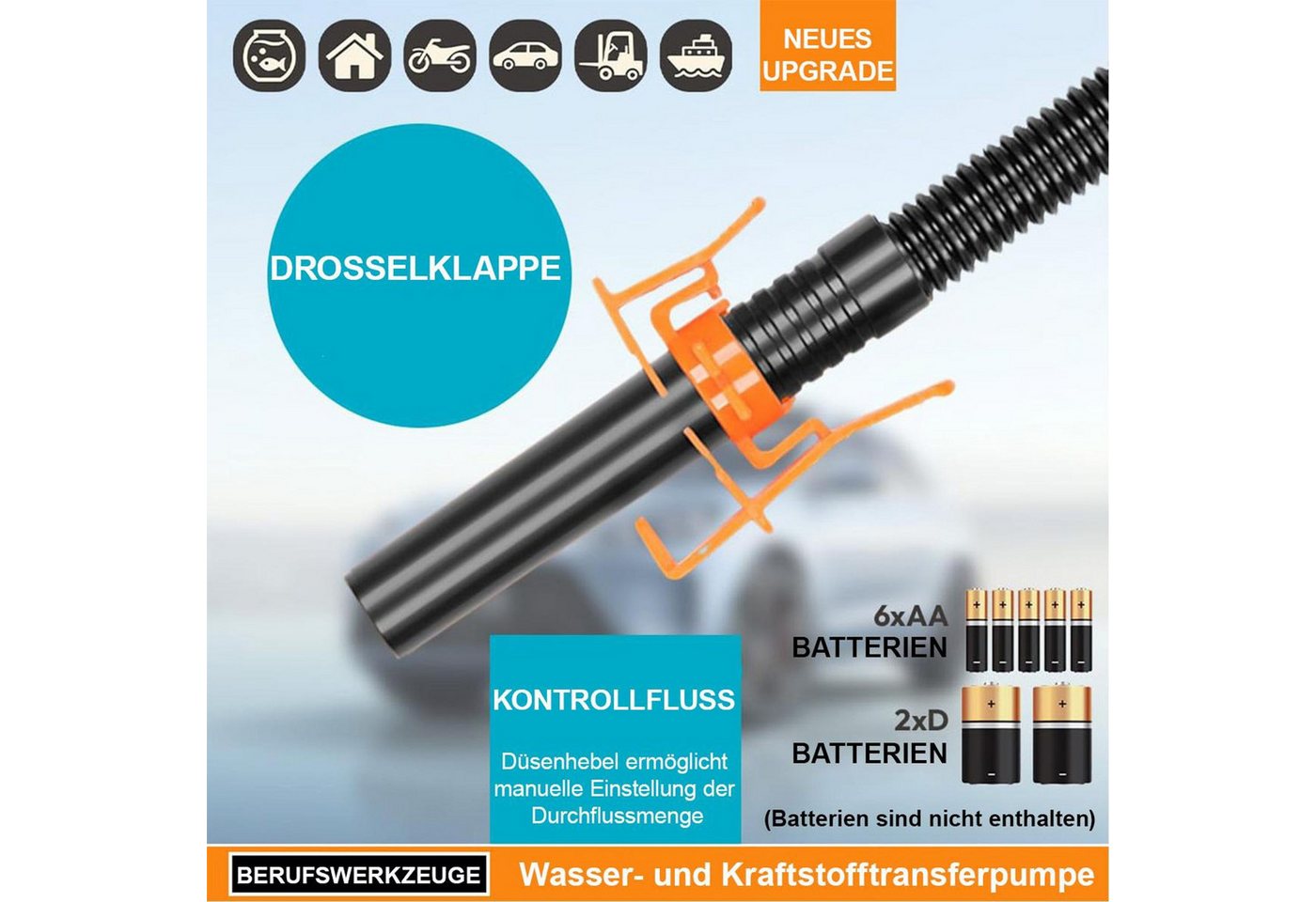 FELIXLEO Elektropumpe Elektrische Siphonpumpe Transferpumpe Benzinpumpe für Kanister Bild 5