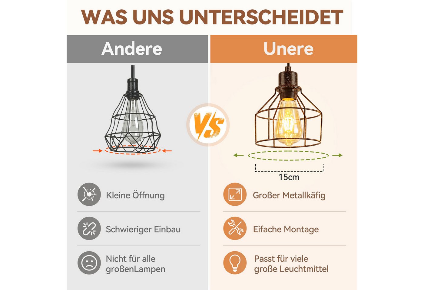 Nettlife Pendelleuchte Esstisch 3/4flammig Holz Schwarz Retro Industrial Hängelampe E27, ohne Leuchtmittel, Höhenverstellbar für Esszimmer Küche Wohnzimmer Bar Bild 5