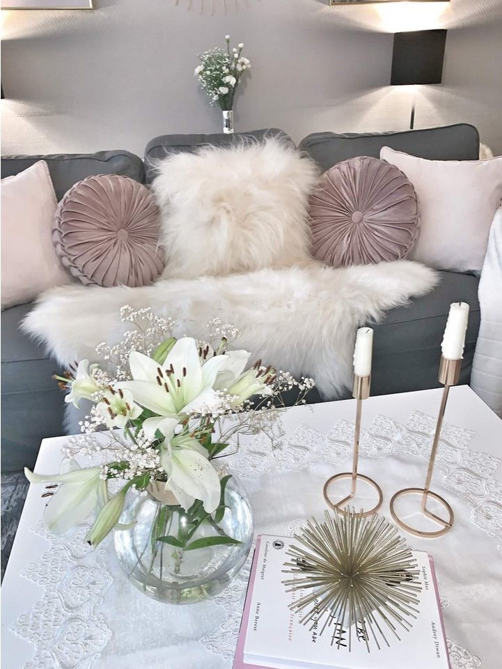 Hollert Fellteppich, fellförmig, Lammfell Weiß Merino Schaffell kuschelig weich Wohnzimmer Bild 5