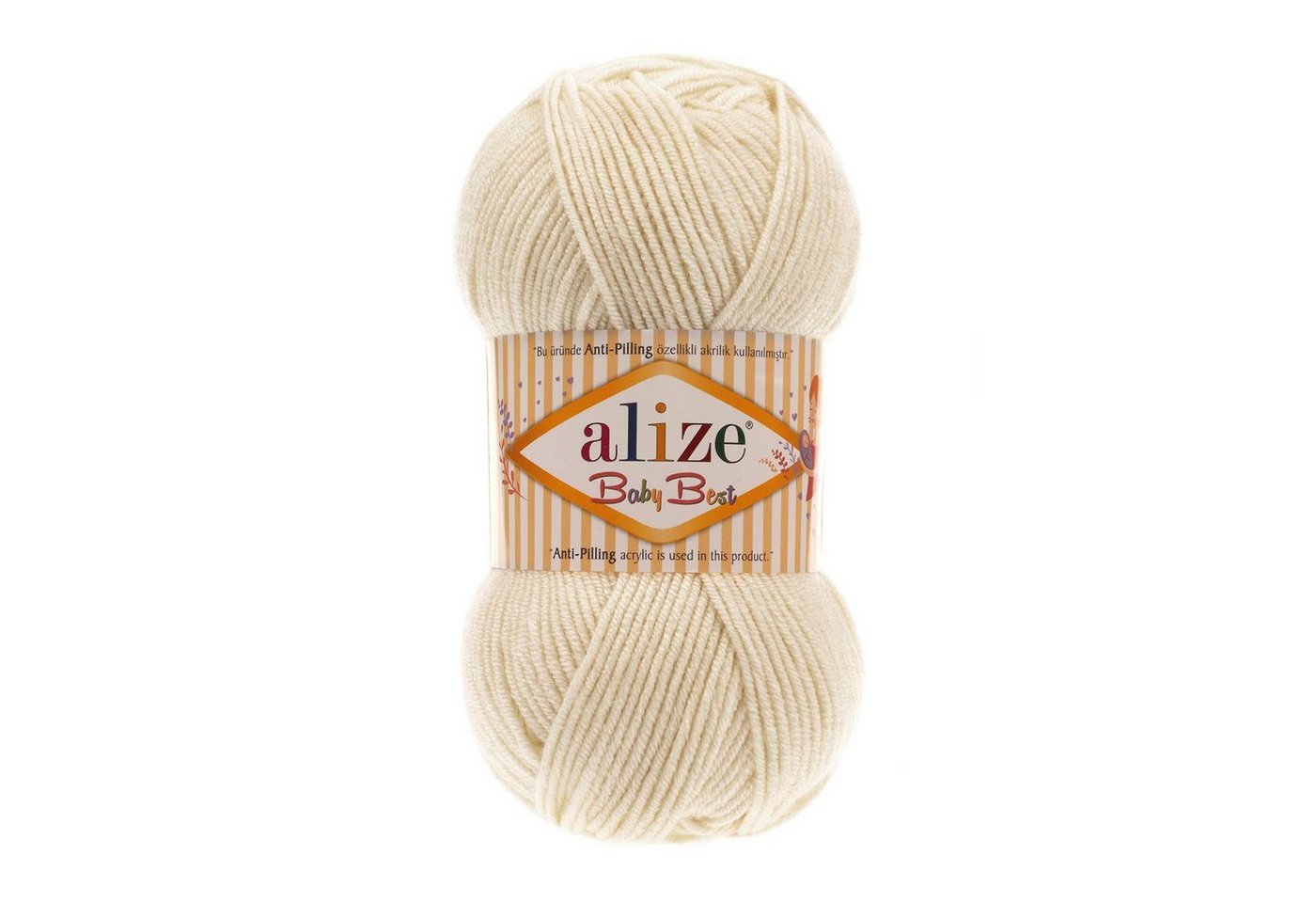 Alize 5 x 100g Strickgarn ALIZE Baby Best uni Babywolle Wolle Antipilling Häkelwolle, 240 m (Sparpaket), 62 creme Bild 3
