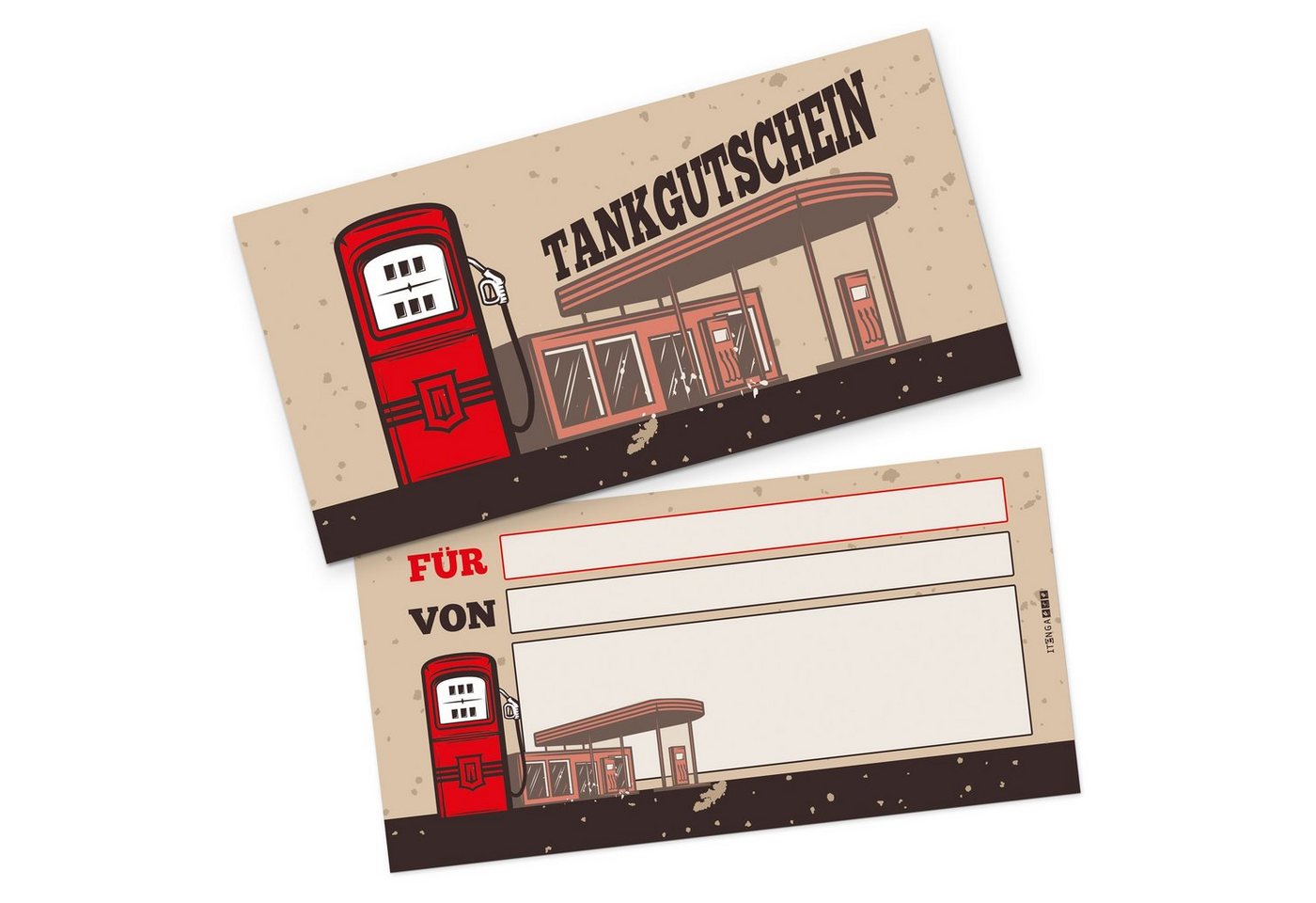 itenga Grußkarten itenga Geschenkgutschein Tankgutschein (Motiv 10), Postkarte zum Ausfü Bild 2