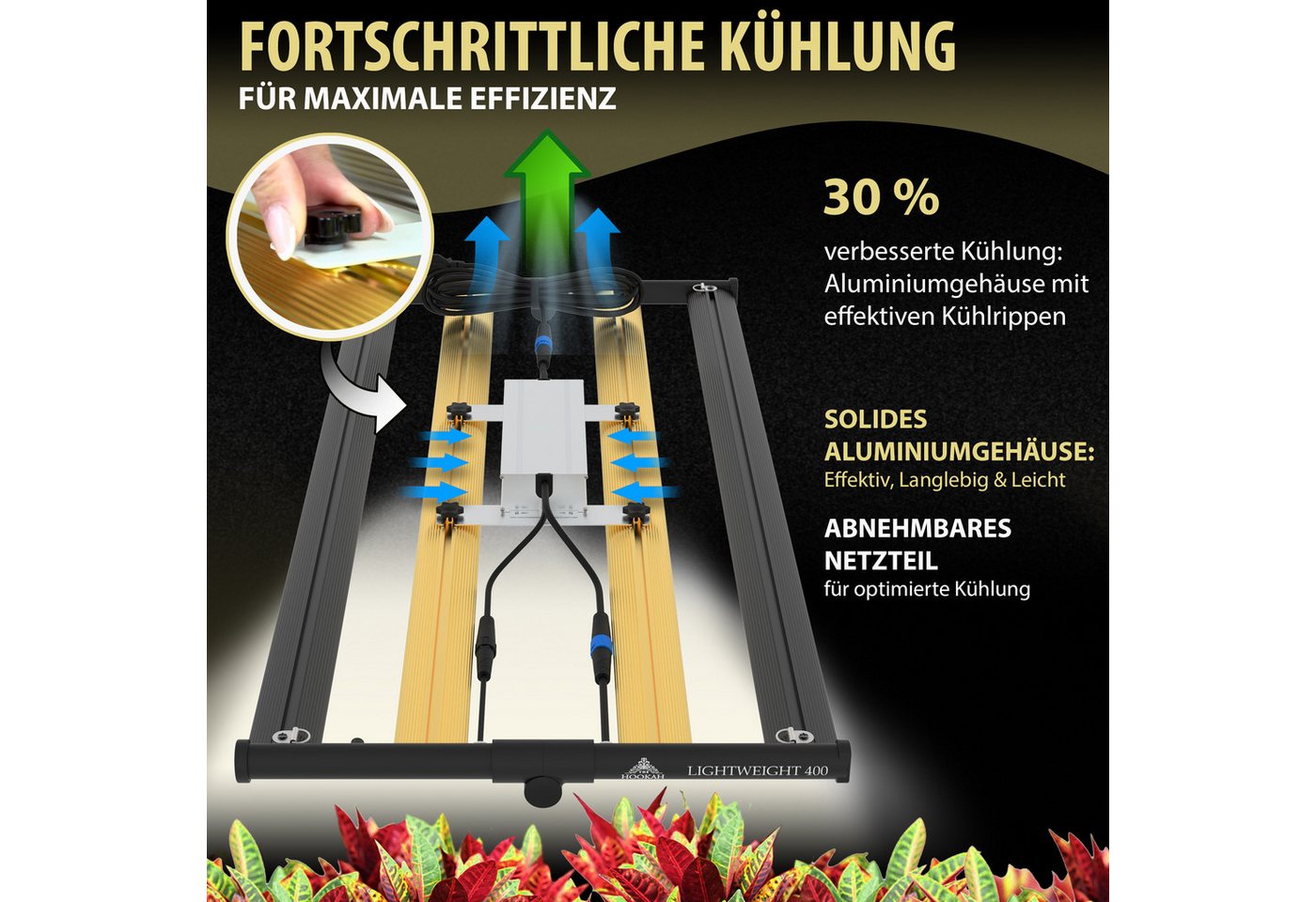 THE HOOKAH Pflanzenlampe LED-Pflanzenlampe mit Samsung-Dioden, Vollspektrum UV & IR Bild 5