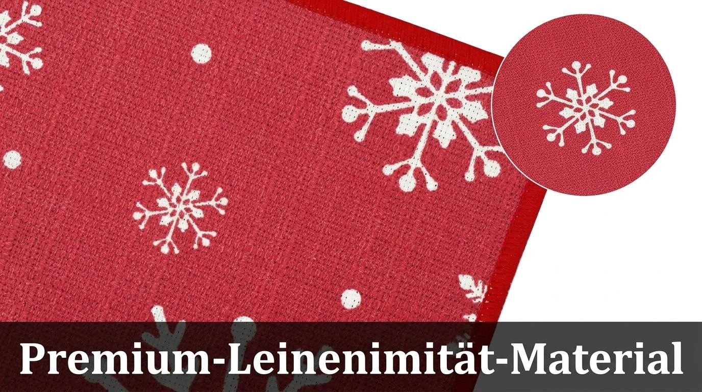 GarveeMore Küchenläufer Weihnachten Küchenteppich Set 40x60cm + 40x120cm, rutschfest, waschbar, festliches Motiv für Küche & Eingang,Innenbereich Bild 2