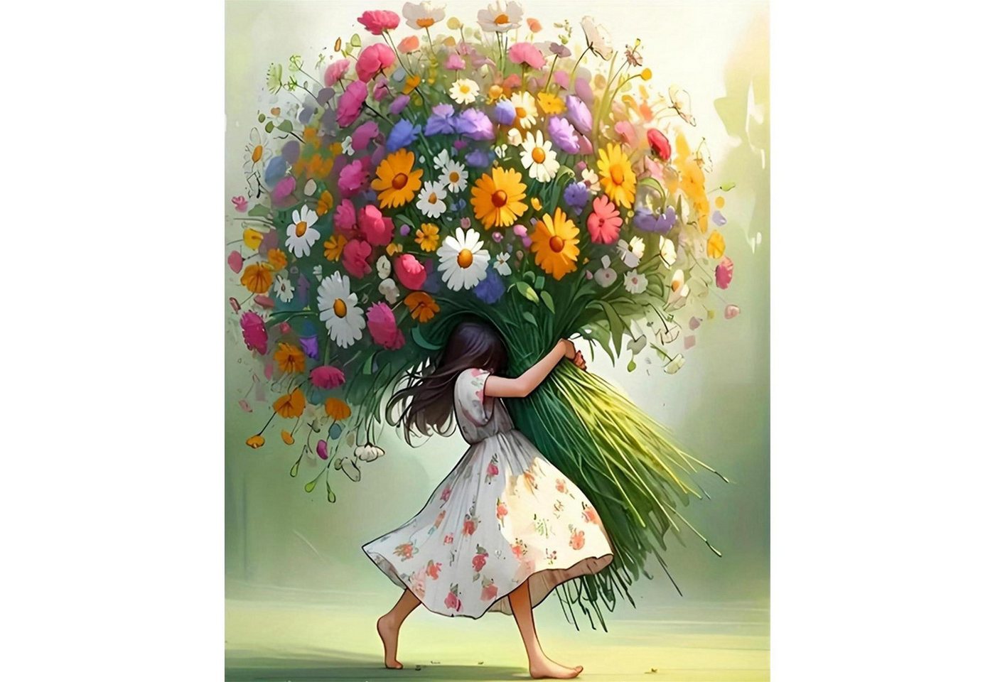 LuxusKollektion Malen nach Zahlen Malen nach Zahlen Blumen & Mädchen Set Bild 3
