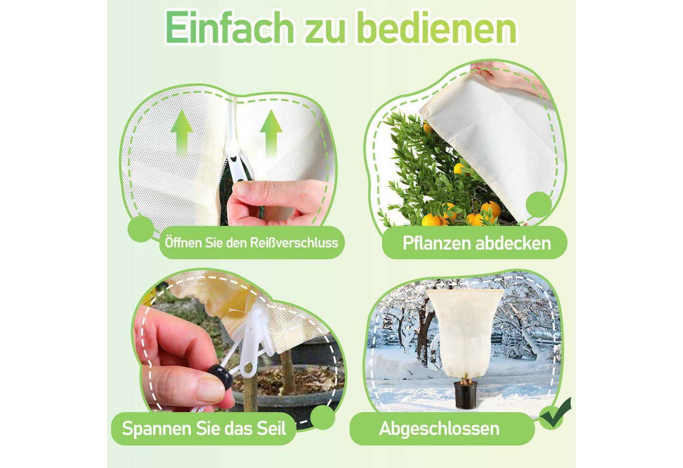 Clanmacy Winterschutzvlies 2X Winterschutz 80x100cm, Winterschutzhülle,für Pflanzen 100g/ Bild 4