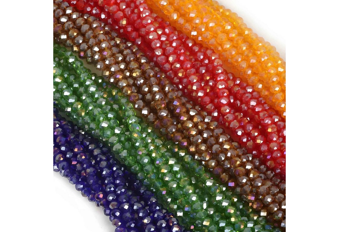 Kopper-24 Bastelperlen Glasperlen - Typ 'Facettiert' - 160 Stück - 3 mm - Rosegold