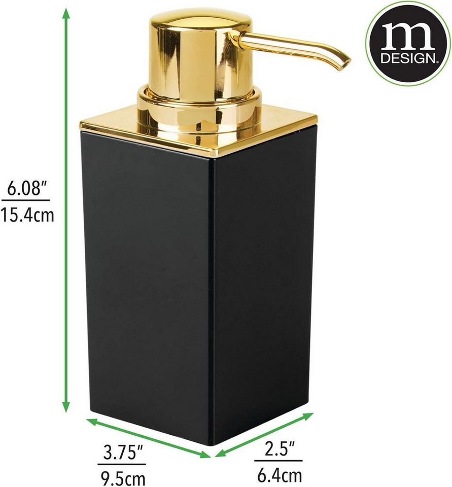 mDesign Badaccessoire-Set mDesign Seifenspender Pumpseifenspender Lotionspender 2er-Set Schwar Bild 2