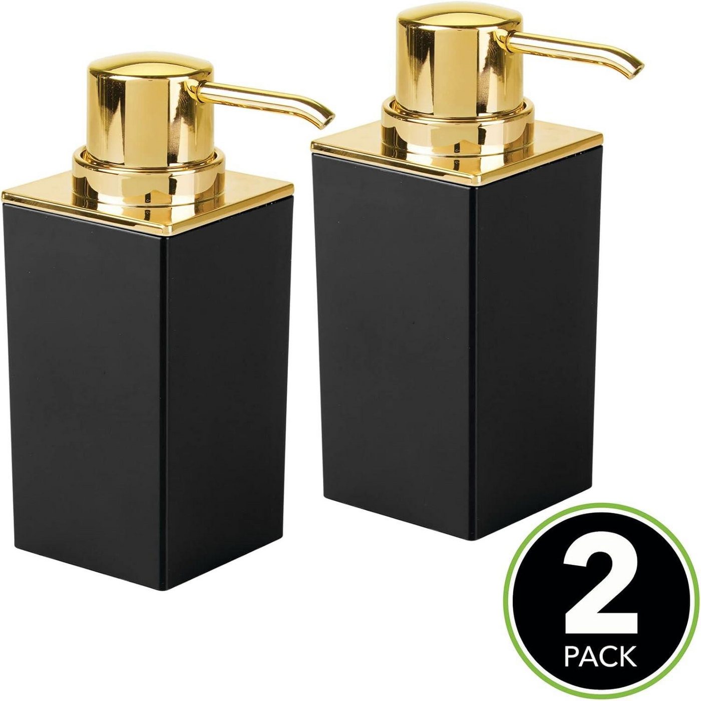 mDesign Badaccessoire-Set mDesign Seifenspender Pumpseifenspender Lotionspender 2er-Set Schwar Bild 3