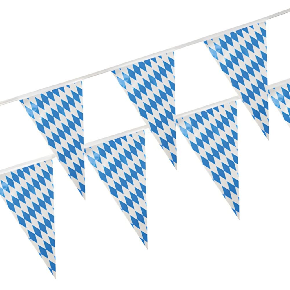 PAPSTAR Girlande Wimpelkette, Folie 10 m Bayrisch Blau wetterfest