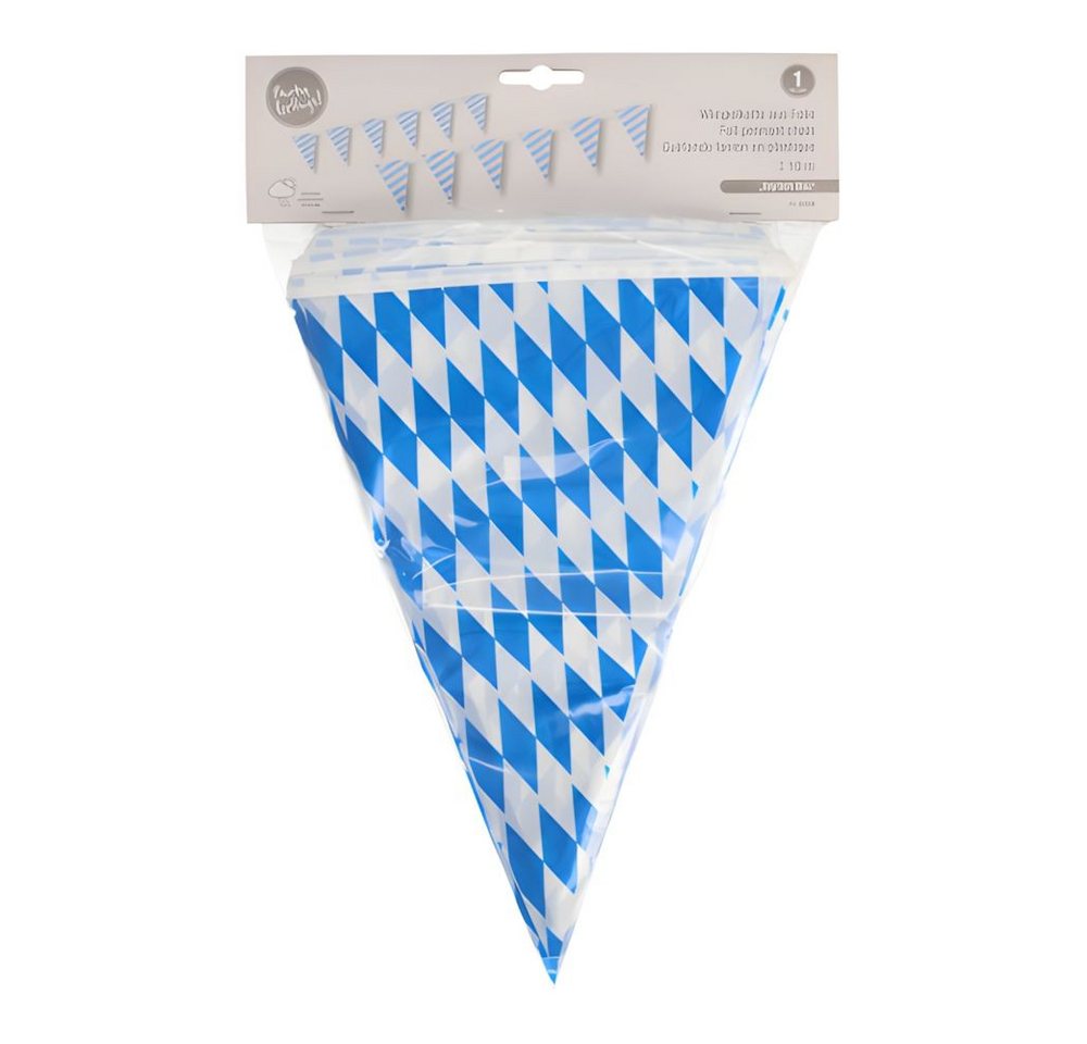 PAPSTAR Girlande Wimpelkette, Folie 10 m Bayrisch Blau wetterfest Bild 2