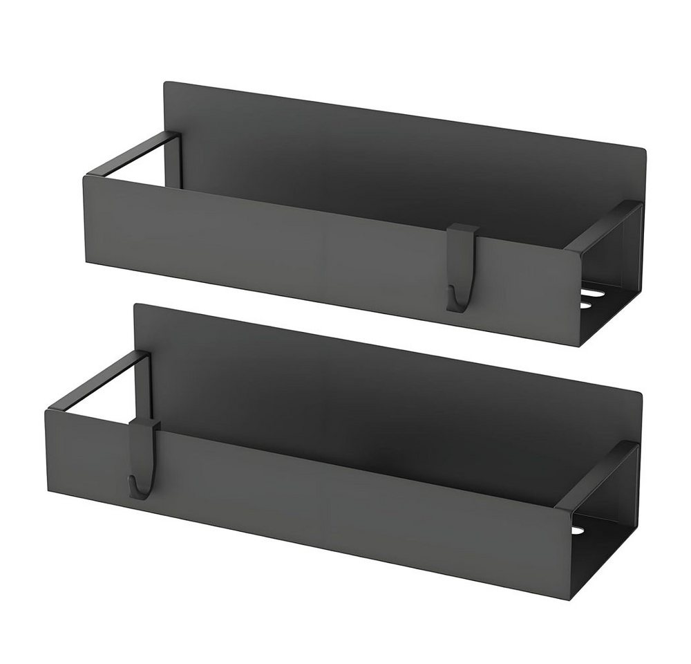 AFKSMILE Gewürzregal 2 Stück Kühlschrank Regal Magnetisch mit 4Haken für Küche Aufbewahrung, 2-tlg., Metall Magnetisches Gewürzregal Magnetic Spice Rack für Organisation