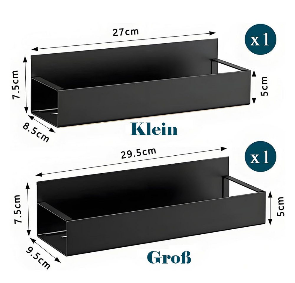 AFKSMILE Gewürzregal 2 Stück Kühlschrank Regal Magnetisch mit 4Haken für Küche Aufbewahrung, 2-tlg., Metall Magnetisches Gewürzregal Magnetic Spice Rack für Organisation Bild 4