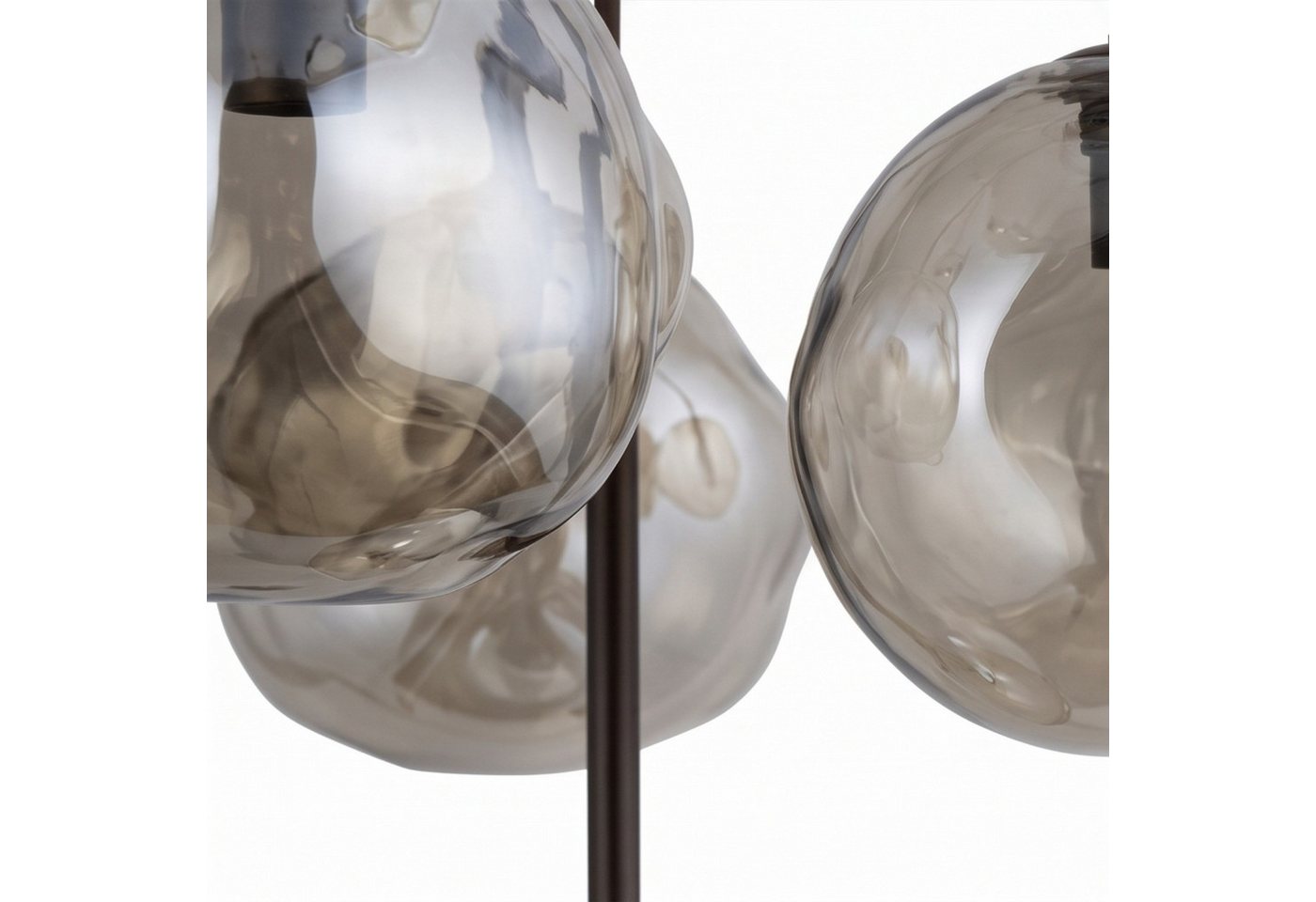 Licht-Erlebnisse Pendelleuchte UMERA, ohne Leuchtmittel, Glas Metall G9 485 cm breit H: max. 150 cm Braun Cognac Modern Bild 3