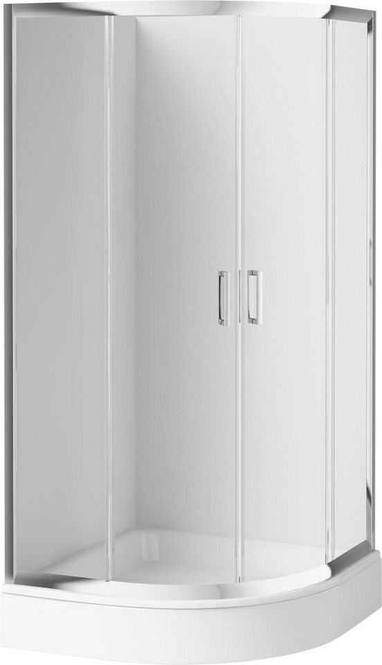 KOLMAN Komplettdusche Funkia Halbrund Duschkabine mit Duschwanne, BxT: 80x80 cm, Sicherheitsglas, 185 cm, Transparentes Glas, Ablaufgarnitur Gratis Bild 5