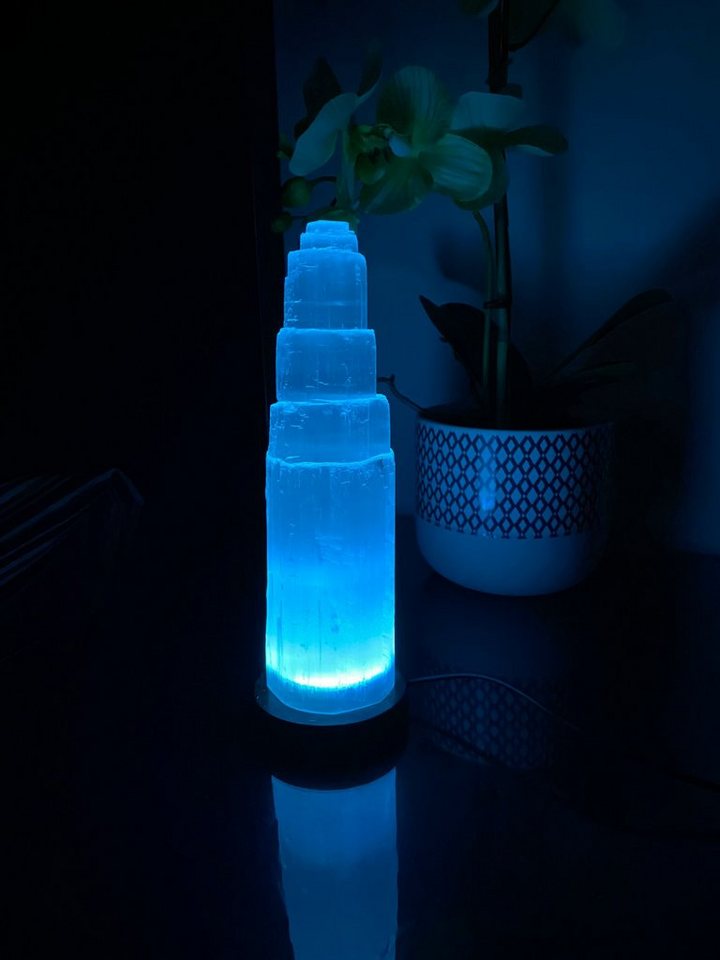 Landster LED Nachttischlampe Selenite Farbwechsel Lampe Turm lampe tischleuchte Kristall Tischlampe Bild 2