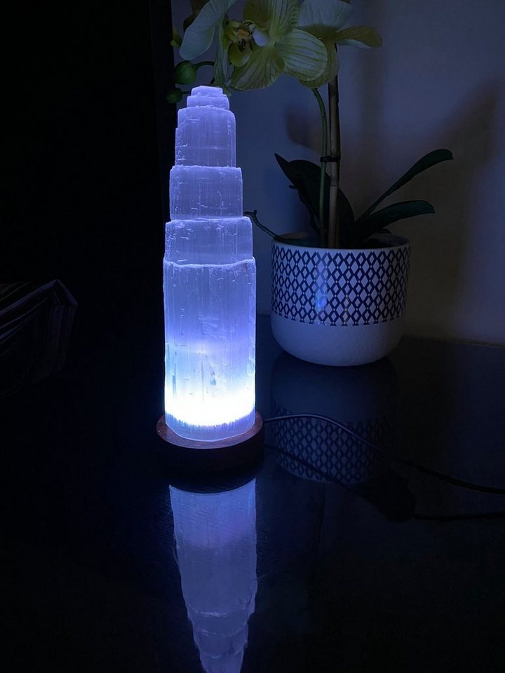 Landster LED Nachttischlampe Selenite Farbwechsel Lampe Turm lampe tischleuchte Kristall Tischlampe Bild 5