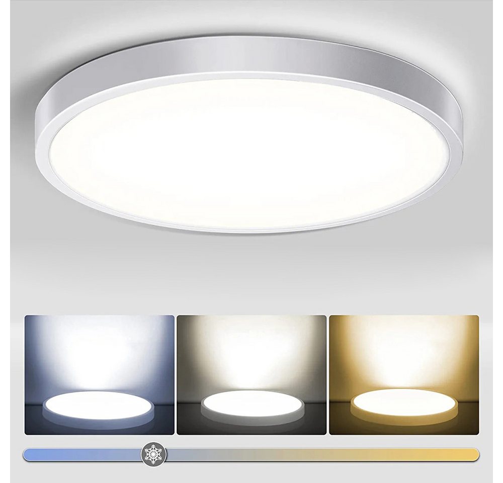 LMaxhome LED Deckenleuchte Ø23/30/40/50CM, Dimmbar Runde Ultra Dünn Deckenlampe 3 Farbtemperatur, 1 St., 24W~48W, 3000k/4000k/5000k, Memory Funktion, für Wohnzimmer Küche Büro Bild 5