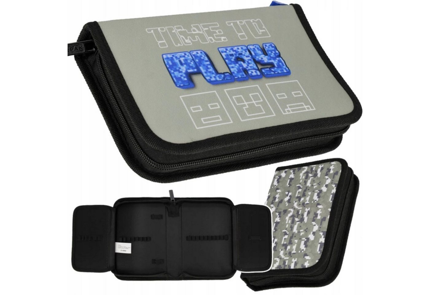 Starpak Federmäppchen Starpak Federmäppchen 2-Klappen Pixel Design Jungen ohne Inhalt Bild 4