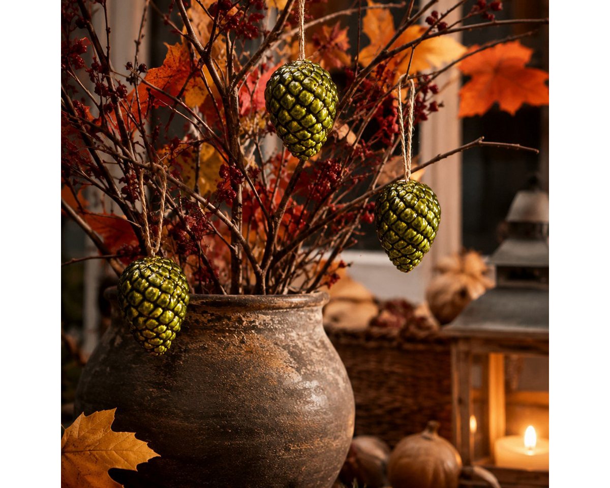 Florists Products Streudeko Keramik Zapfen Anhänger für Herbstdekoration und DIY Ideen, 3 Stück Bild 3
