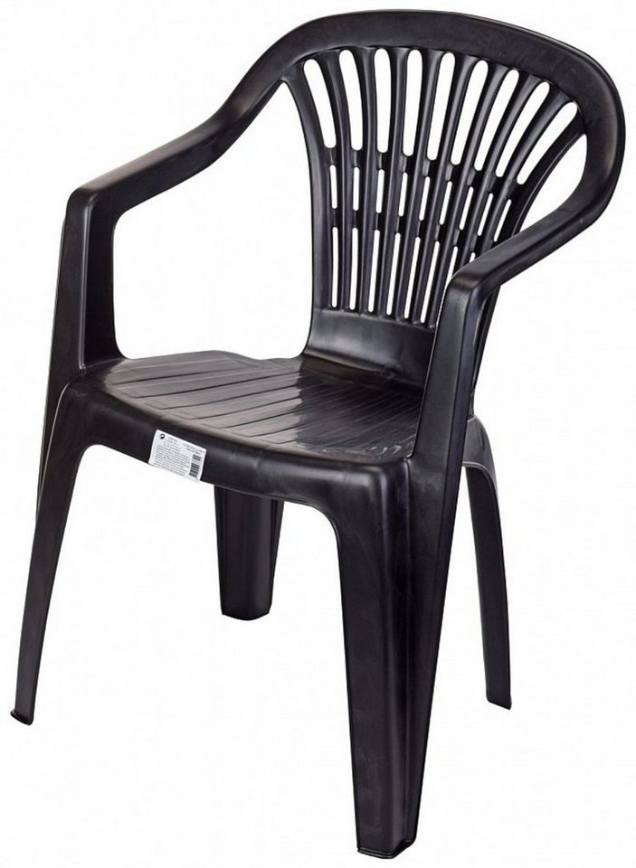 Progarden Gartenstuhl Kunststoff Anthrazit Stapelbar 6 er Set (Set, 6 St), UV-Beständig, Robust, Wetterfest, Made in Italy, Hochwertig