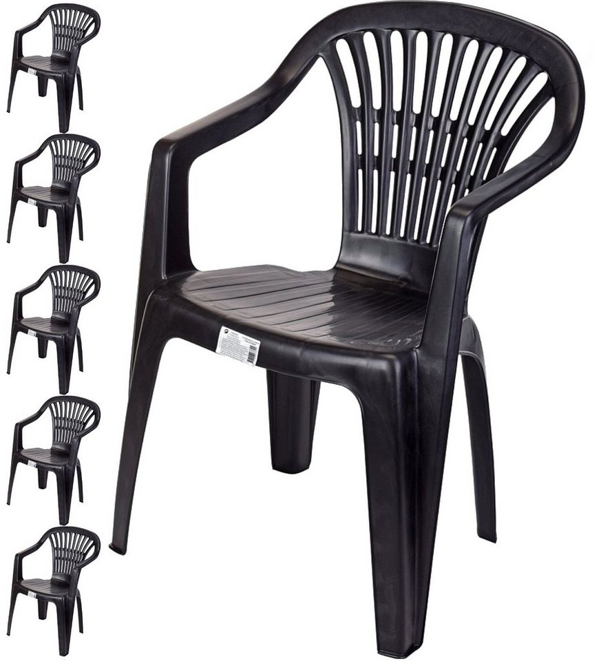 Progarden Gartenstuhl Kunststoff Anthrazit Stapelbar 6 er Set (Set, 6 St), UV-Beständig, Robust, Wetterfest, Made in Italy, Hochwertig Bild 3