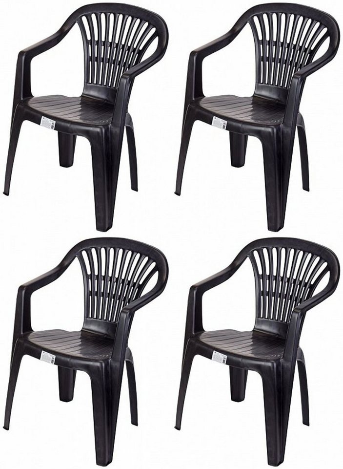 Progarden Gartenstuhl Kunststoff Anthrazit Stapelbar 6 er Set (Set, 6 St), UV-Beständig, Robust, Wetterfest, Made in Italy, Hochwertig Bild 4