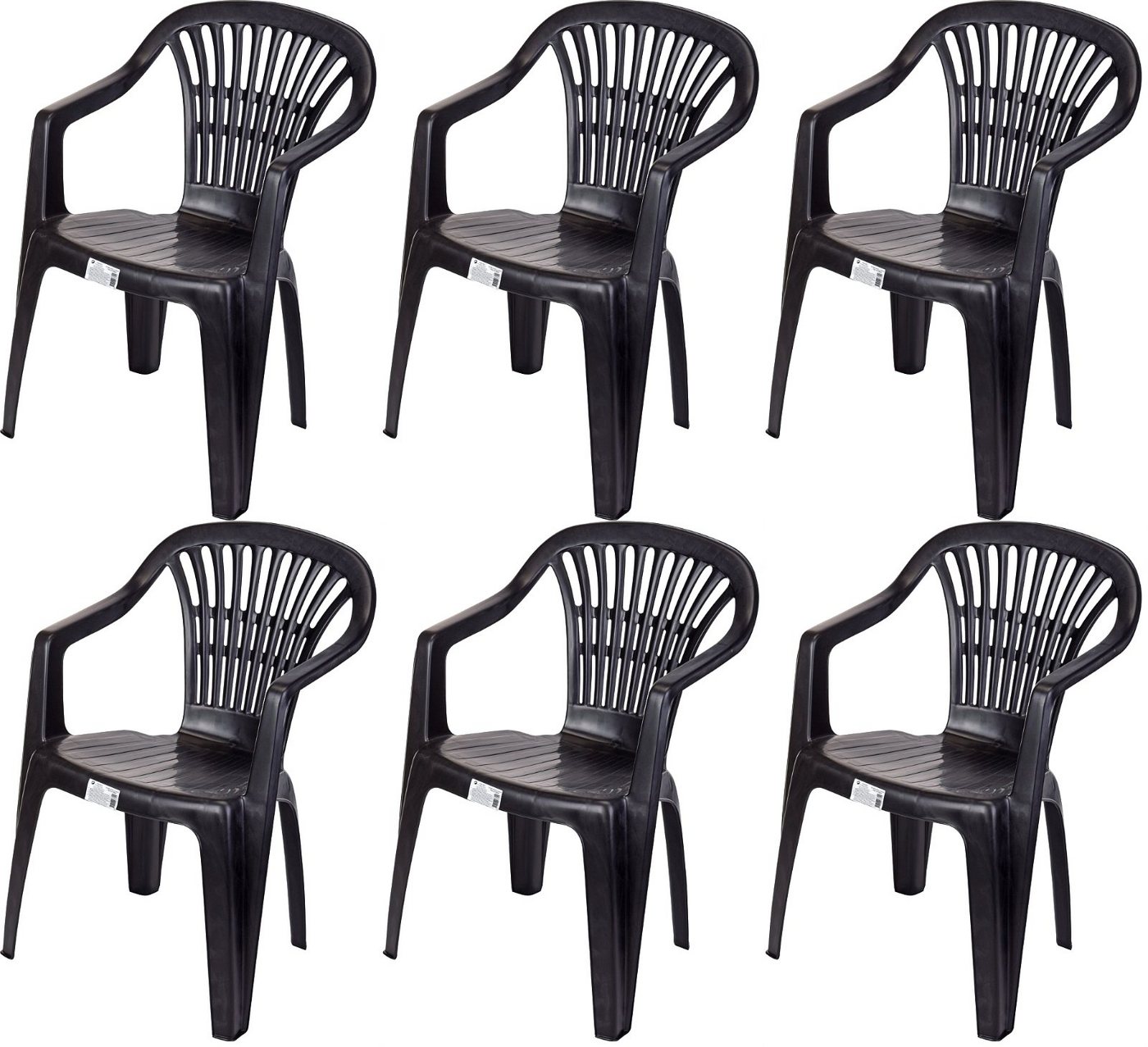 Progarden Gartenstuhl Kunststoff Anthrazit Stapelbar 6 er Set (Set, 6 St), UV-Beständig, Robust, Wetterfest, Made in Italy, Hochwertig Bild 5