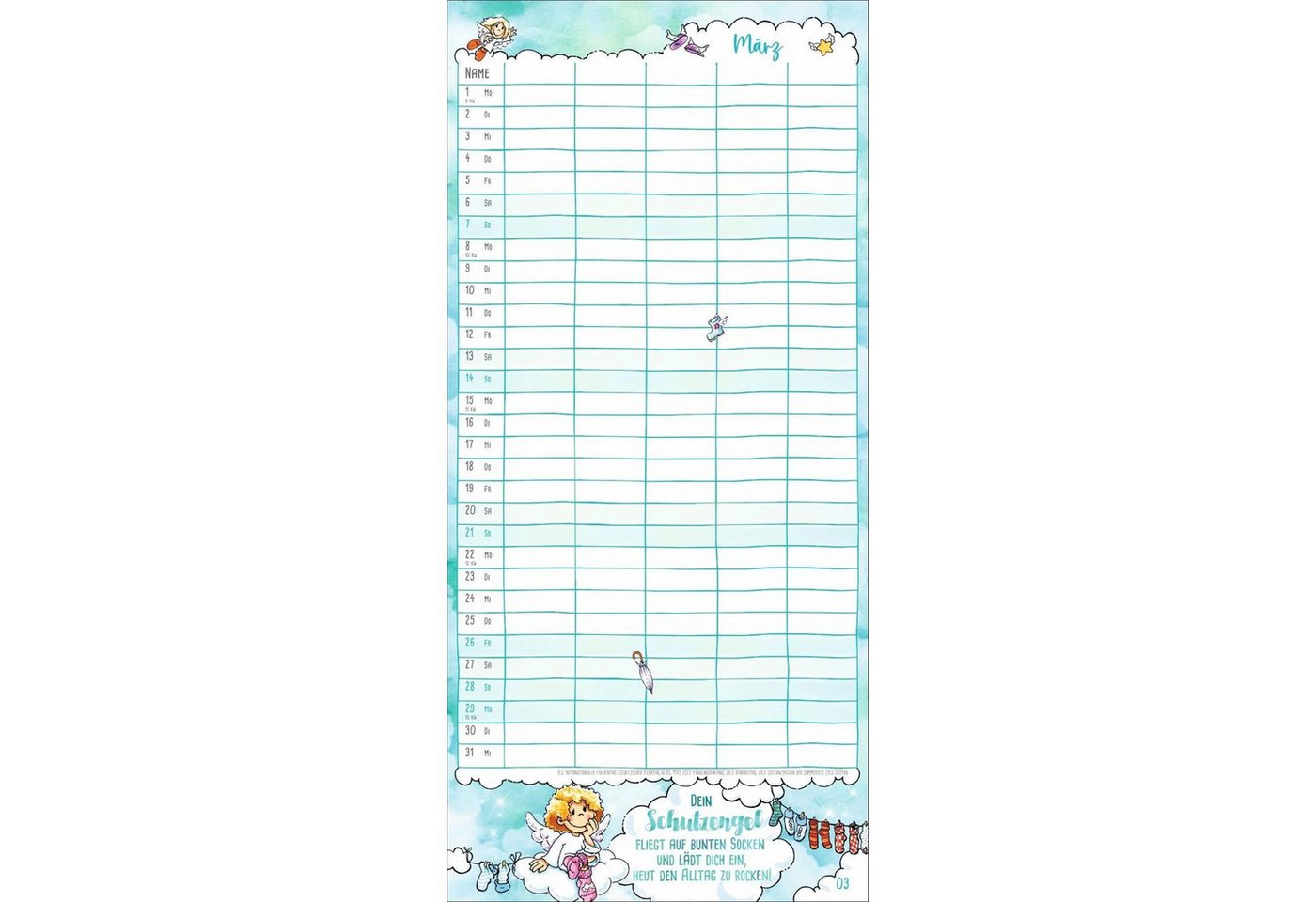 HEYE Wandkalender times&more Schutzengel Familienplaner 2027 Bild 3