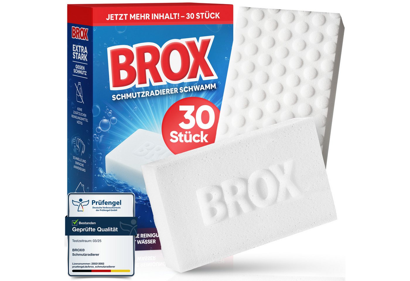 BROX Radierschwamm für weiße Wände, Schuhe und Böden Schmutzradierer (30-St. verbesserte Schaumstruktur) Bild 4