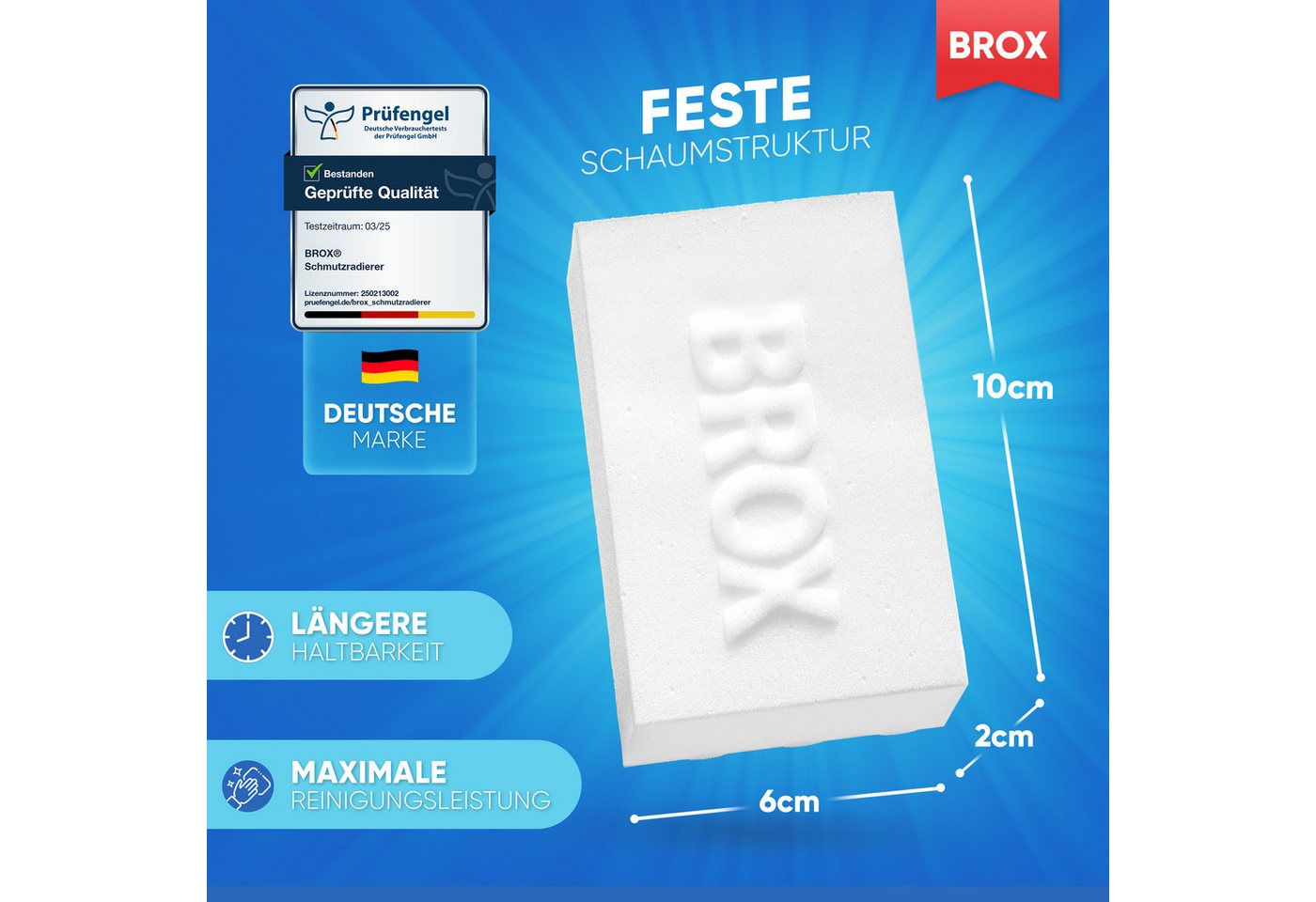 BROX Radierschwamm für weiße Wände, Schuhe und Böden Schmutzradierer (30-St. verbesserte Schaumstruktur) Bild 5