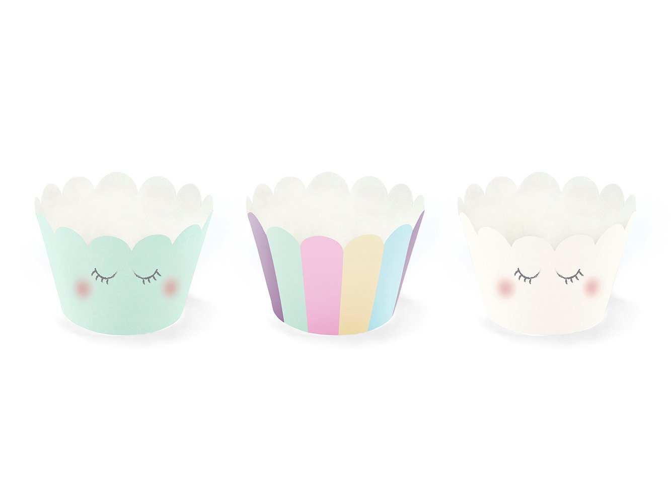 partydeco Muffinform, Muffin Förmchen Einhorn 5x7,5x5cm Papier weiß türkis bunt 6er Set Bild 5