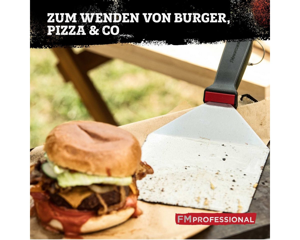 FMprofessional Grillwender Hamburger-Wender, Pizzawender, Grillwender, Küchenhelfer, Edelstahl