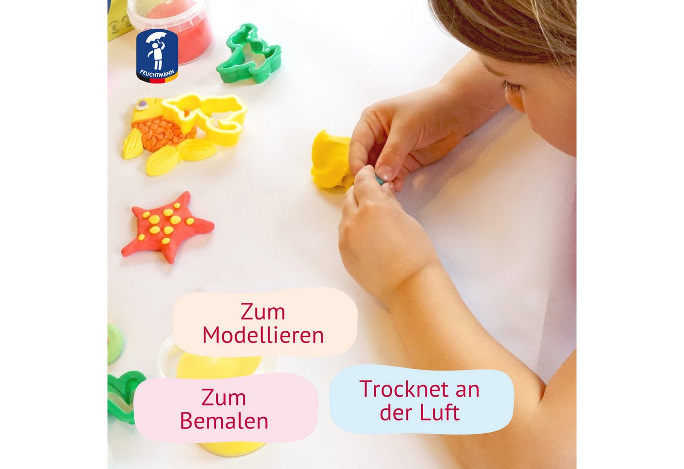 Feuchtmann Knete MEINE LIEBLINGSKNETE Basic (1-tlg), vegane glutenfreie Kinderknete ab 2 Jahren Bild 2