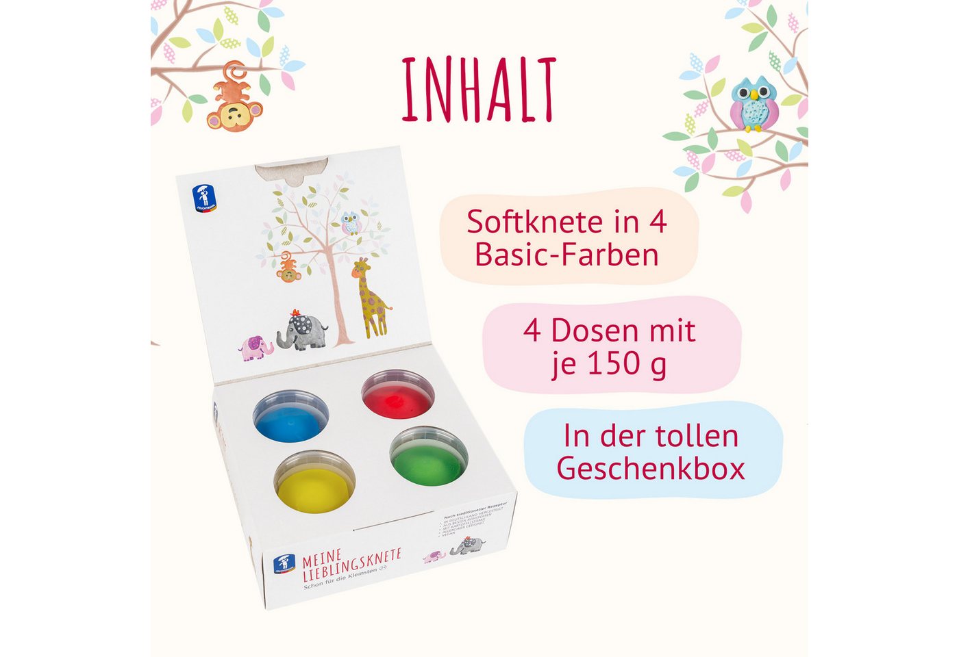 Feuchtmann Knete MEINE LIEBLINGSKNETE Basic (1-tlg), vegane glutenfreie Kinderknete ab 2 Jahren Bild 4