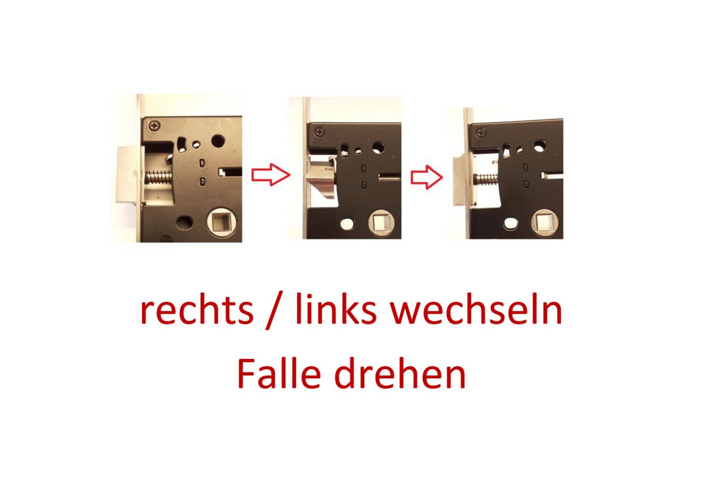ROG-Gardenline Einsteckschloss SET: EINSTECKSCHLOSS FÜR GARTENTÜR - SCHWARZ ROSETTEN + 3 SCHLÜSSEL, Dornmaß 45 mm, rechts / links wechselbar, witterungsbeständig Bild 2