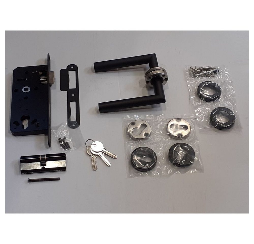 ROG-Gardenline Einsteckschloss SET: EINSTECKSCHLOSS FÜR GARTENTÜR - SCHWARZ ROSETTEN + 3 SCHLÜSSEL, Dornmaß 45 mm, rechts / links wechselbar, witterungsbeständig Bild 5