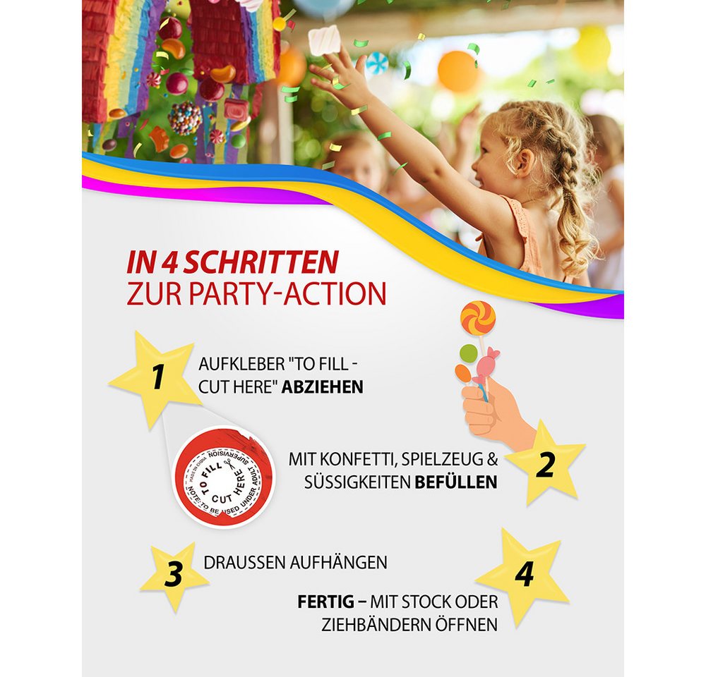 Party Factory Pinata Pinata Rakete, mit Ziehbändern Bild 5