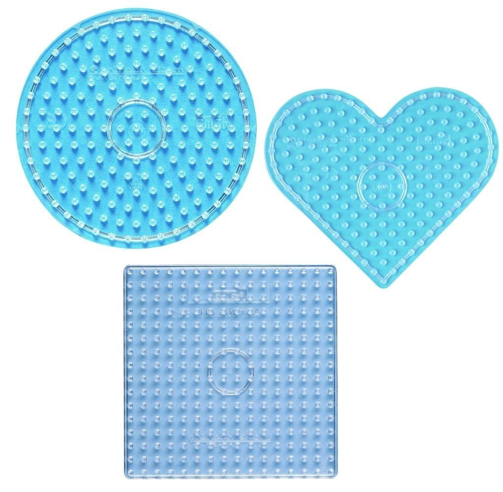 Hama Perlen Bügelperlen Hama Stiftplatten-Set Basic II, transparent für Maxi-Bügelperlen