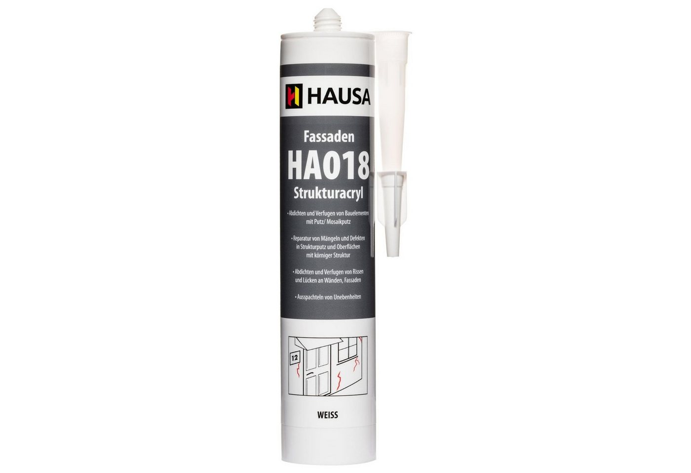 Hausa Maleracryl, Strukturacryl Fassadenacryl, (Putzacryl körnig Top Reparaturacryl Riss stop, 310-tlg., HA018), Acryl mit Körnung Abdichtung für Außenbereich