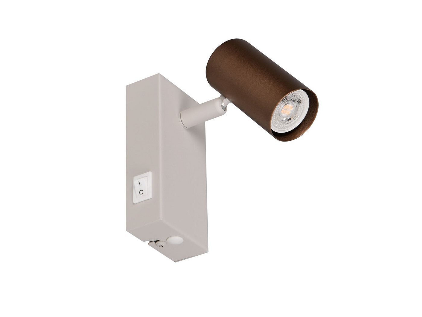 Reality Leuchten LED Wandstrahler mit Schalter, Spot schwenkbar Breite 6cm, Leuchtmittel dimmbar, LED wechselbar, Warmweiß, Wandspot innen mit GU10 Leuchtmittel Bild 2