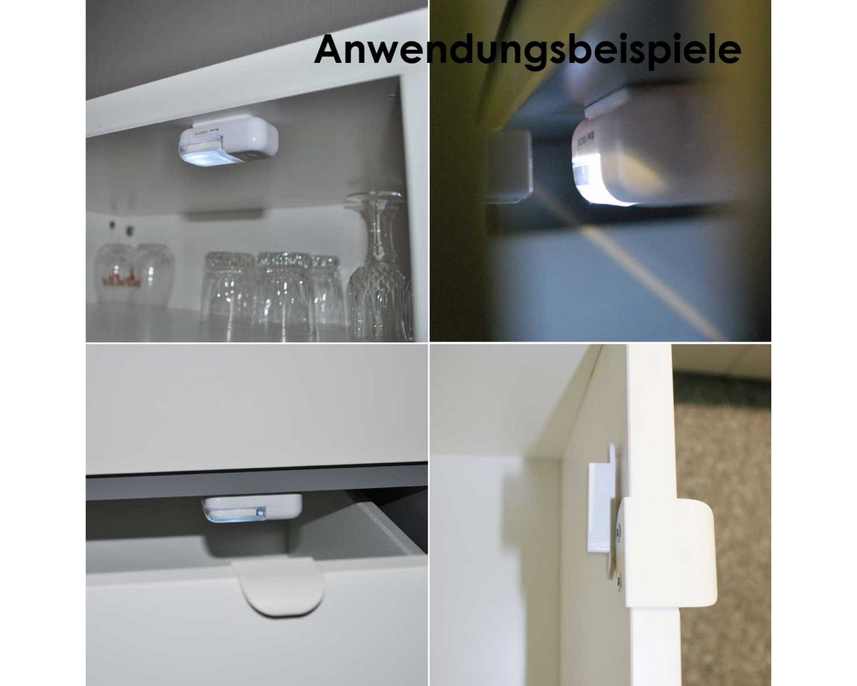 world-trading-net LED Schrankinnenraumbeleuchtung automatische LED Schrankleuchte, Magnetkontakt, warmweiß Bild 4