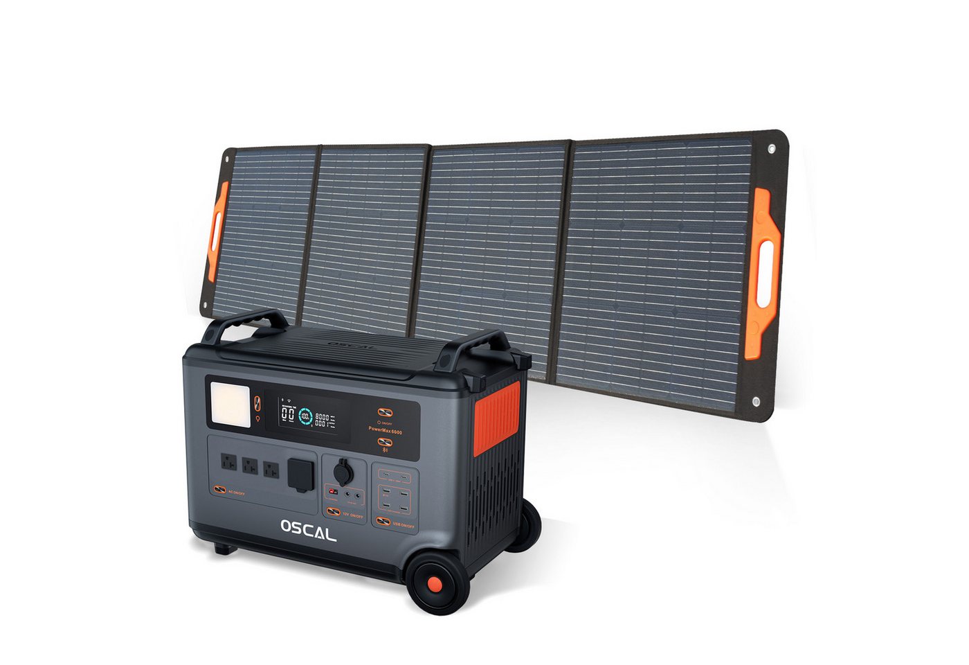 blackview Stromerzeuger OSCAL PowerMax 6000 Powerstation, 6000W/3600Wh, für Zuhause & Outdoor, 3,6 in kW, 3600Wh, 14 Anschlüsse, DC/AC-Wechselrichter, LiFePO4 Solarspeicher Bild 4